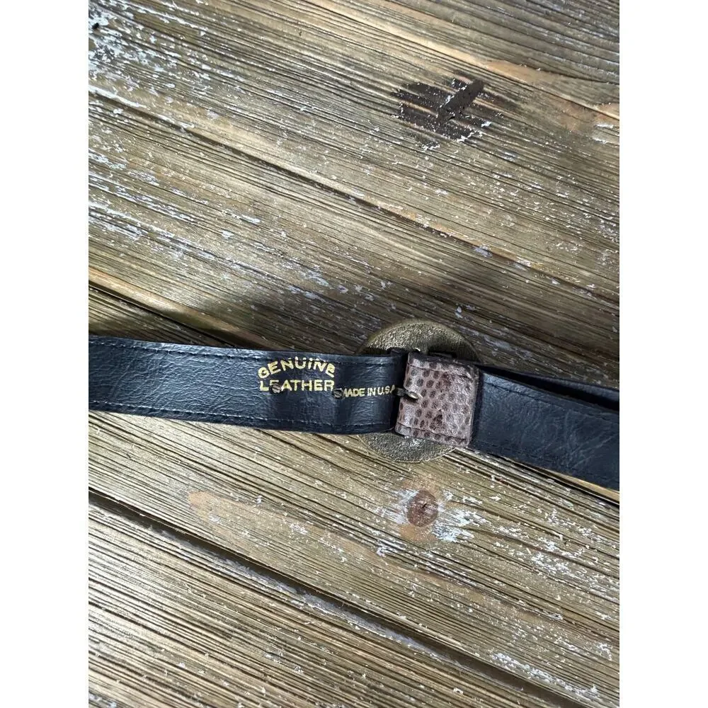 Vintage Boho Concho leather Belt Western Brown 40” Desertcore 90s Indie Festival